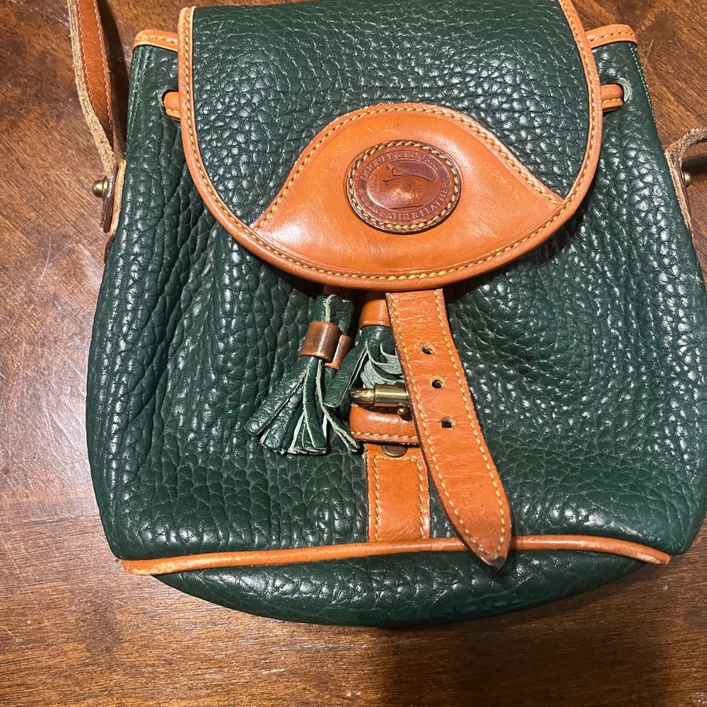 Dooney & Bourke Green and Tan Crossbody Bag